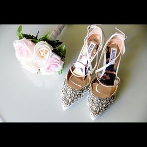 Badgley Mischa ivory sparkle wedding shoe